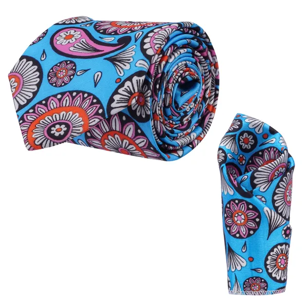 Calixto_Men's_Black_&_White_Paisley_Bandana_Necktie_and_Pocket_Square_Set_–_Classic_Western_Style_Formal_Accessory