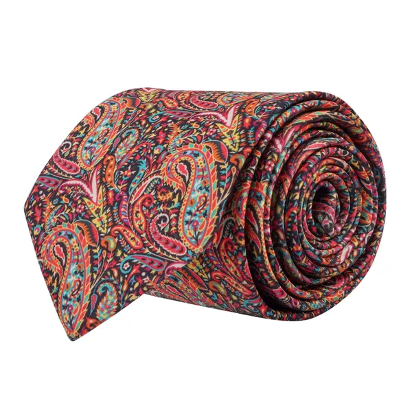 Calixto_Men’s_Blue_&_Orange_Paisley_Tie_and_Pocket_Square_Set_–_Bold_Classic_Design_–_Elegant_Neckwear_for_Weddings,_Office,_and_Special_Events