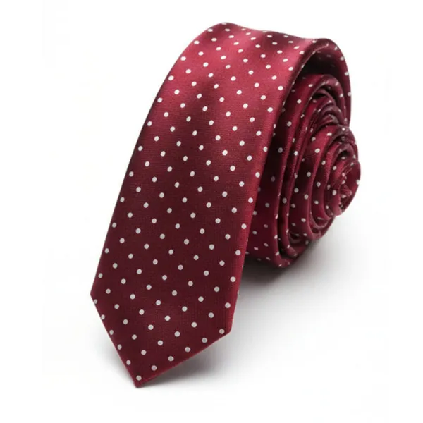 Calixto_Men’s_Burgundy_Polka_Dot_Tie_and_Pocket_Square_Gift_Set_with_Premium_Gift_Box_–_Classic_Woven_Necktie_Hanky_Set_for_Wedding,_Business,_Party,_Formal_Events