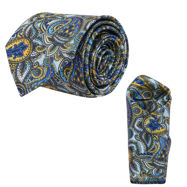 Calixto_Men's_Classic_Blue_Plaid_Necktie_&_Pocket_Square_Set_–_Formal_Checkered_Tie_for_Business,_Weddings,_and_Events