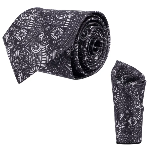 Calixto_Men's_Classic_Woven_Silk_Necktie_and_Pocket_Square_Set_–_Geometric_Diamond_Pattern,_Formal_Business_&_Wedding_Accessory
