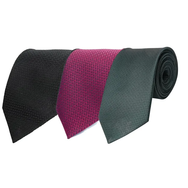 Calixto_Men's_Criss_Cross_Design_MicroPoly_Necktie_For_Men,_Formal_Tie,_Solid_Colors_with_Silky_Feel,_Free_Pocket_Square_with_Each_Tie_(Pack_Of_3)