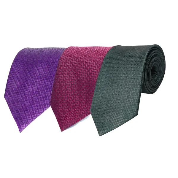 Calixto_Men's_Criss_Cross_Design_MicroPoly_Necktie_For_Men,_Formal_Tie,_Solid_Colors_with_Silky_Feel,_Free_Pocket_Square_with_Each_Tie_(Pack_Of_3)