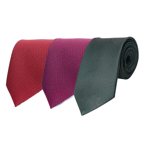 Calixto_Men's_Criss_Cross_Design_MicroPoly_Necktie_For_Men,_Formal_Tie,_Solid_Colors_with_Silky_Feel,_Free_Pocket_Square_with_Each_Tie_(Pack_Of_3)