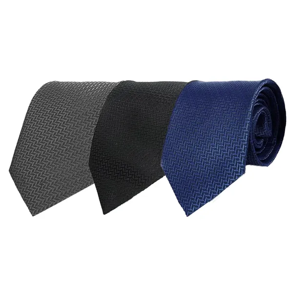 Calixto_Men's_Criss_Cross_Design_Micro_Poly_Necktie_For_Men,_Formal_Tie,_Solid_Colors_with_Silky_Feel,_Free_Pocket_Square_with_Each_Tie_(Pack_Of_3)