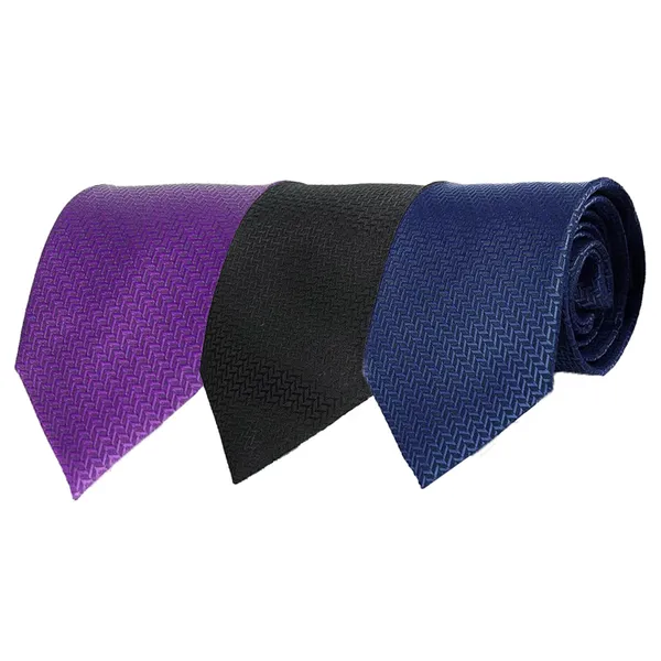 Calixto_Men's_Criss_Cross_Design_Micro_Poly_Necktie_For_Men,_Formal_Tie,_Solid_Colors_with_Silky_Feel,_Free_Pocket_Square_with_Each_Tie_(Pack_Of_3)