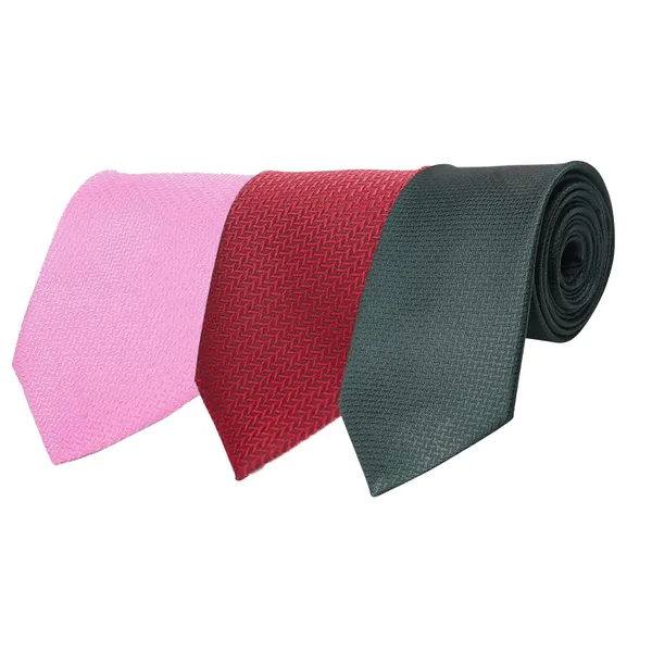 Calixto_Men's_Criss_Cross_Design_Micro_Poly_Necktie_For_Men,_Formal_Tie,_Solid_Colors_with_Silky_Feel,_Free_Pocket_Square_with_Each_Tie_(Pack_Of_3)