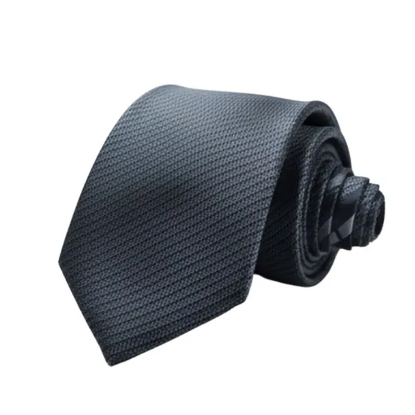 Calixto_Men’s_Dark_Gray_Textured_Tie_Classic_Elegant_Woven_Necktie_for_Men_Formal_Business_Wedding_Party_Silk_Like_Luxury_Neck_Tie_Standard_Length_Fashion_Accessories_Gift
