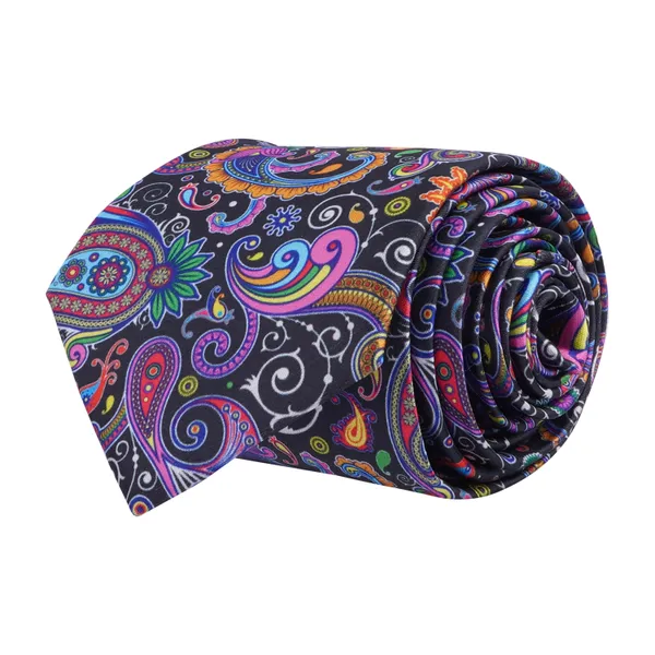 Calixto_Men's_Floral_Paisley_Tie_&_Pocket_Square_Set_–_Classic_Blue_&_Orange_Pattern_–_Premium_Microfiber_Necktie_for_Weddings,_Business_&_Formal_Events