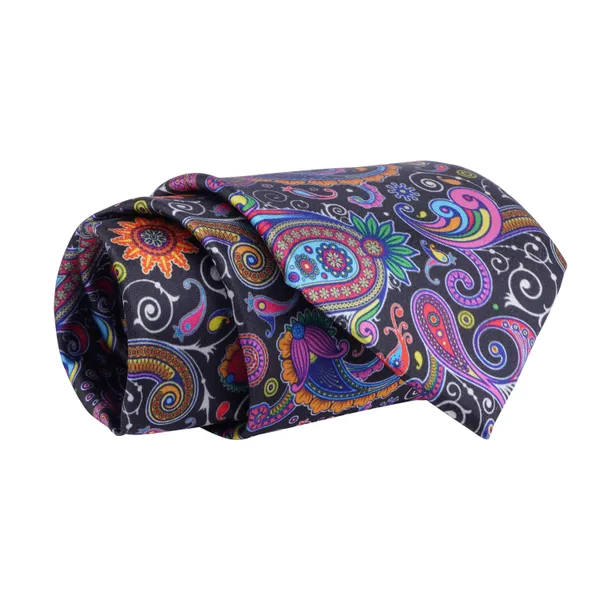 Calixto_Men's_Floral_Paisley_Tie_&_Pocket_Square_Set_–_Classic_Blue_&_Orange_Pattern_–_Premium_Microfiber_Necktie_for_Weddings,_Business_&_Formal_Events