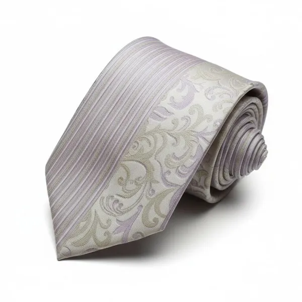 Calixto_Men's_Ivory_Lavender_Paisley_Striped_Necktie,_Jacquard_Woven,_Silk_Feel,_Formal_Wedding_Business_Classic_Neck_Tie