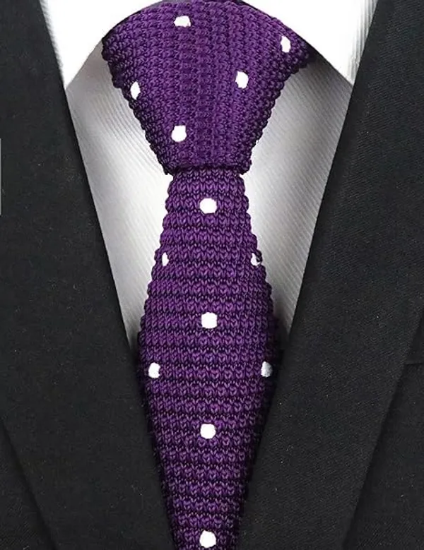 Calixto_Men's_Knit_Tie_Polka_Dot_–_Slim_Textured_Woven_Necktie_–_Premium_Casual_&_Formal_Tie_for_Business,_Wedding