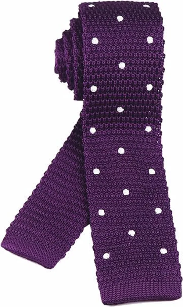 Calixto_Men's_Knit_Tie_Polka_Dot_–_Slim_Textured_Woven_Necktie_–_Premium_Casual_&_Formal_Tie_for_Business,_Wedding