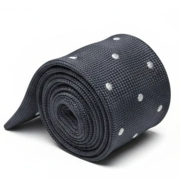 Calixto_Men’s_Knitted_Polka_Dot_Tie_–_Classic_Slim_Knit_Necktie_with_White_Dots_–_Textured_Woven_Casual_&_Formal_Tie_for_Business,_Wedding,_Party_&_Office_–_Premium_Polyester_Neck_Tie_for_Men
