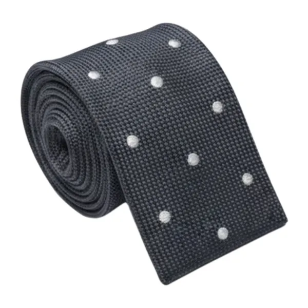 Calixto_Men’s_Knitted_Polka_Dot_Tie_–_Classic_Slim_Knit_Necktie_with_White_Dots_–_Textured_Woven_Casual_&_Formal_Tie_for_Business,_Wedding,_Party_&_Office_–_Premium_Polyester_Neck_Tie_for_Men