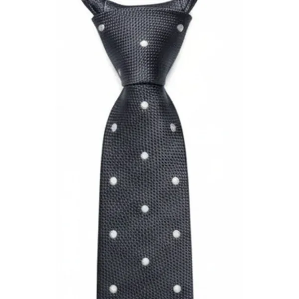 Calixto_Men’s_Knitted_Polka_Dot_Tie_–_Classic_Slim_Knit_Necktie_with_White_Dots_–_Textured_Woven_Casual_&_Formal_Tie_for_Business,_Wedding,_Party_&_Office_–_Premium_Polyester_Neck_Tie_for_Men
