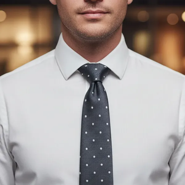 Calixto_Men’s_Knitted_Polka_Dot_Tie_–_Classic_Slim_Knit_Necktie_with_White_Dots_–_Textured_Woven_Casual_&_Formal_Tie_for_Business,_Wedding,_Party_&_Office_–_Premium_Polyester_Neck_Tie_for_Men