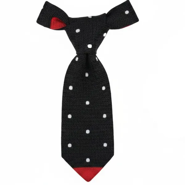 Calixto_Men’s_Knitted_Skinny_Tie_–_Black_with_White_Polka_Dots_&_Red_Back_|_Premium_Knit_Necktie_for_Business,_Wedding,_Party,_Casual_&_Formal_Wear_|_Stylish_Slim_Knit_Tie_for_Men