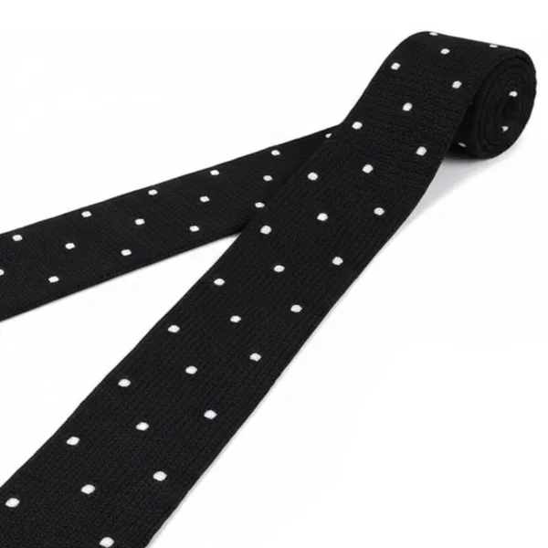 Calixto_Men’s_Knitted_Skinny_Tie_–_Black_with_White_Polka_Dots_&_Red_Back_|_Premium_Knit_Necktie_for_Business,_Wedding,_Party,_Casual_&_Formal_Wear_|_Stylish_Slim_Knit_Tie_for_Men