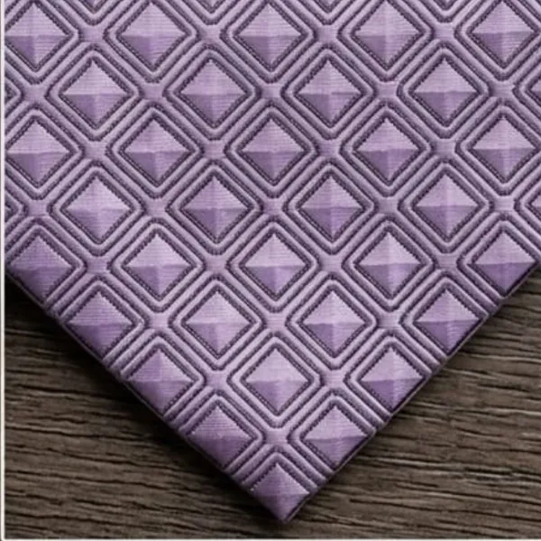 Calixto_Men's_Lavender_Geometric_Necktie_and_Pocket_Square_Set_–_Classic_Woven_Silk_Feel_Tie_for_Business,_Wedding,_Formal_Events,_Office_Wear,_Elegant_Purple_Patterned_Neck_Tie_Handkerchief_Set