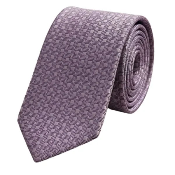 Calixto_Men's_Lavender_Geometric_Necktie_and_Pocket_Square_Set_–_Classic_Woven_Silk_Feel_Tie_for_Business,_Wedding,_Formal_Events,_Office_Wear,_Elegant_Purple_Patterned_Neck_Tie_Handkerchief_Set