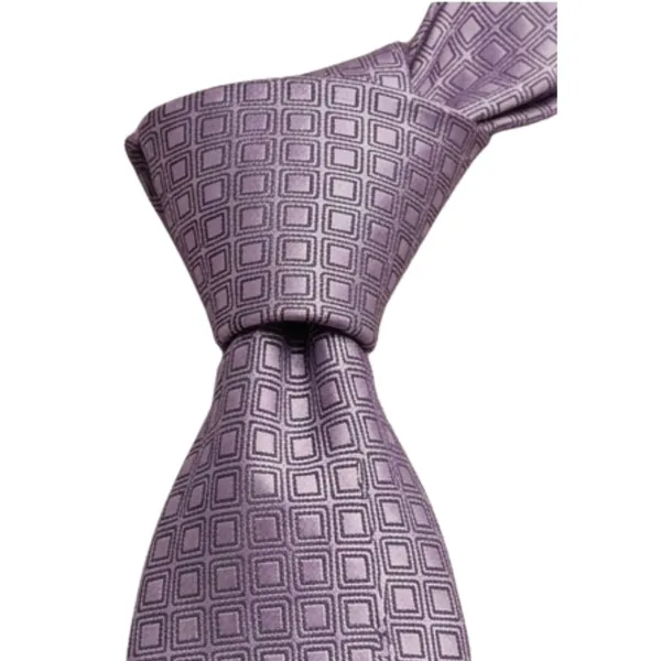 Calixto_Men's_Lavender_Geometric_Necktie_and_Pocket_Square_Set_–_Classic_Woven_Silk_Feel_Tie_for_Business,_Wedding,_Formal_Events,_Office_Wear,_Elegant_Purple_Patterned_Neck_Tie_Handkerchief_Set