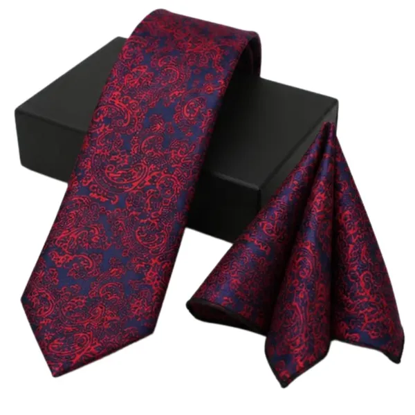 Calixto_Men's_Luxury_Paisley_Necktie_&_Pocket_Square_Gift_Set_–_Premium_Woven_Formal_Tie_Set_for_Men_–_Navy_Blue_&_Burgundy_Designer_Neck_Tie_–_Wedding,_Business,_Church,_Party,_Graduation