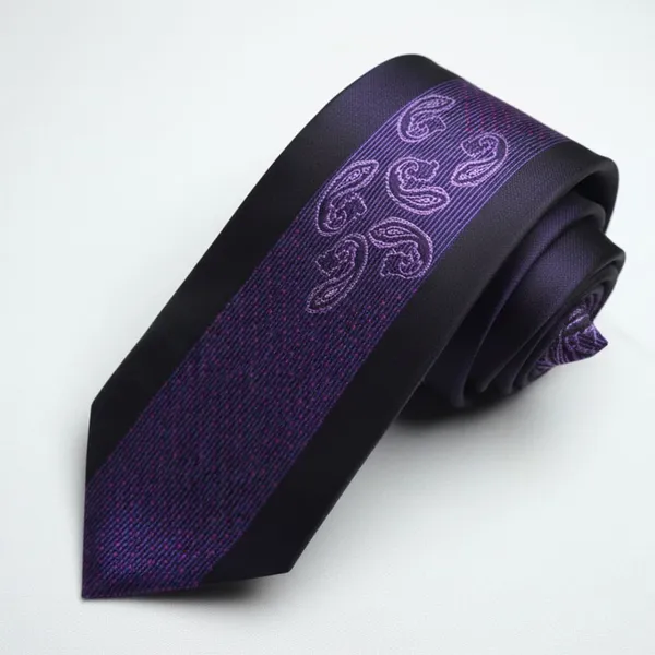 Calixto_Men's_Luxury_Silk_Feel_Neck_Tie_Black_Purple_Paisley_Pattern_Woven_Jacquard_Formal_Business_Wedding_Party_Classic_Necktie_for_Men