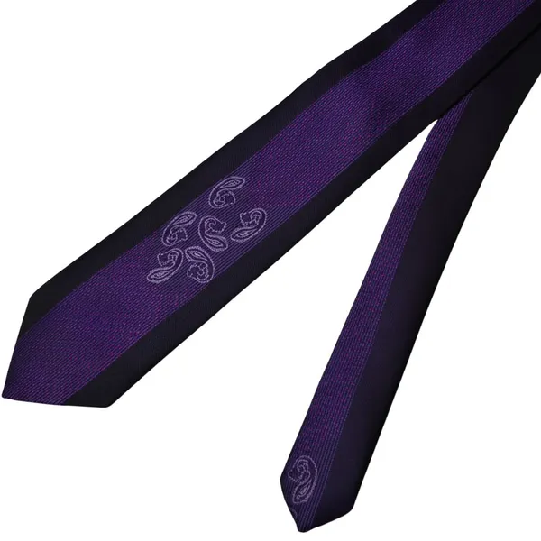 Calixto_Men's_Luxury_Silk_Feel_Neck_Tie_Black_Purple_Paisley_Pattern_Woven_Jacquard_Formal_Business_Wedding_Party_Classic_Necktie_for_Men
