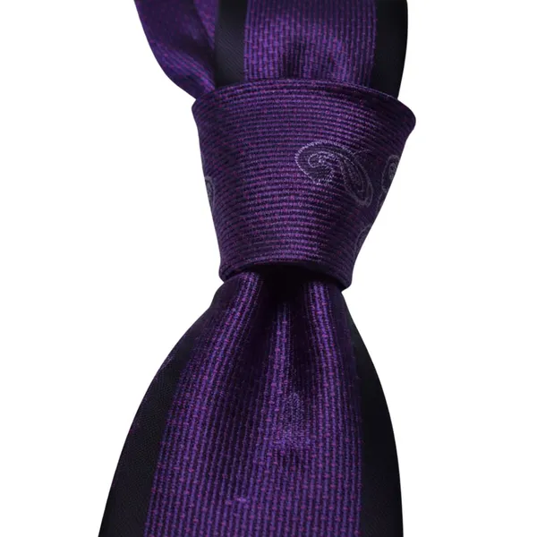 Calixto_Men's_Luxury_Silk_Feel_Neck_Tie_Black_Purple_Paisley_Pattern_Woven_Jacquard_Formal_Business_Wedding_Party_Classic_Necktie_for_Men