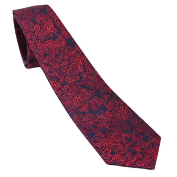 Calixto_Men's_Luxury_Tie_Gift_Set_with_Pocket_Square,_Cufflinks_&_Lapel_Flower_Pin_–_Premium_Woven_Paisley_Necktie_Set_in_Navy_Blue_&_Burgundy_–_Formal_Wedding,_Business_&_Party_Accessories_Gift_Box