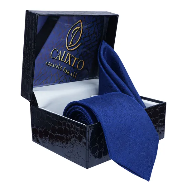 Calixto_Men's_Microfibre_Strips_Designer_Necktie_Tie_With_Pocket_Square_(Leatharite_Gift_Box)_(Pack_of_2)