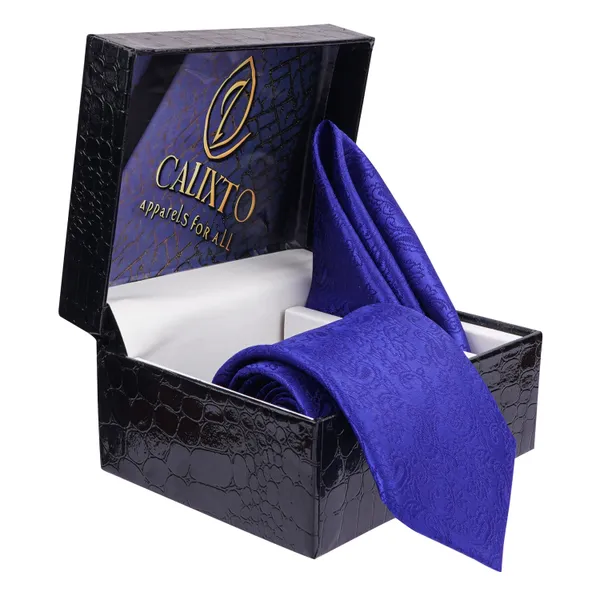 Calixto_Men's_Microfibre_Strips_Designer_Necktie_Tie_With_Pocket_Square_(Leatharite_Gift_Box)_(Pack_of_2)