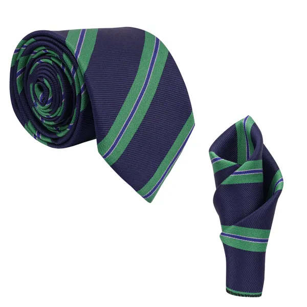 Calixto_Men's_Microfibre_Strips_Necktie_Tie_With_Pocket_Square_(Luxury_Gift_Box)_(Pack_of_2)