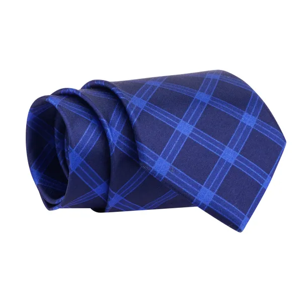 Calixto_Men’s_Navy_Blue_Geometric_Necktie_&_Pocket_Square_Set_–_Elegant_Woven_Tie_with_Small_Dot_&_Diagonal_Pattern_for_Formal_&_Business_Attire