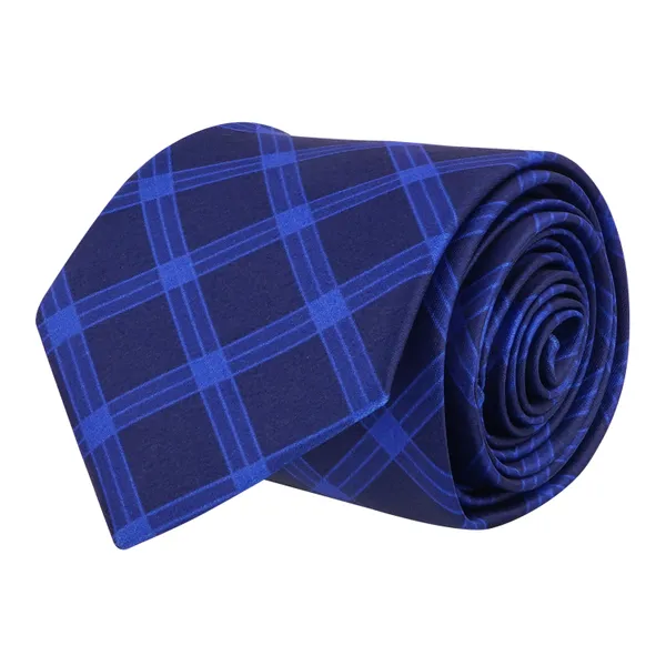 Calixto_Men’s_Navy_Blue_Geometric_Necktie_&_Pocket_Square_Set_–_Elegant_Woven_Tie_with_Small_Dot_&_Diagonal_Pattern_for_Formal_&_Business_Attire