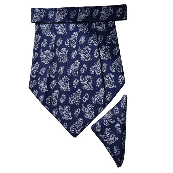 Calixto_Men’s_Navy_Blue_Paisley_Cravat_Ascot_Tie_and_Pocket_Square_Set_–_Classic_Formal_Wedding_Day_Cravat_Necktie_for_Men,_Vintage_Gentleman_Party_Dress_Accessory