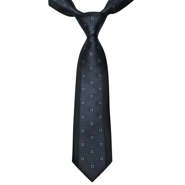 Calixto_Men's_Necktie,_Black_Blue_Woven_Jacquard_Floral_Dot_Pattern,_Polyester,_Formal_Business_Wedding_Classic_Silk_Feel