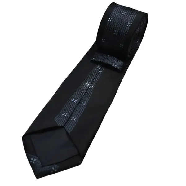 Calixto_Men's_Necktie,_Black_Blue_Woven_Jacquard_Floral_Dot_Pattern,_Polyester,_Formal_Business_Wedding_Classic_Silk_Feel