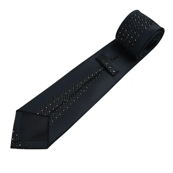 Calixto_Men's_Necktie,_Black_Silver_Polka_Dot_Pattern,_Woven_Jacquard,_Silk_Feel,_Formal_Business_Wedding_Classic_Tie
