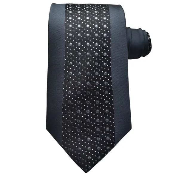 Calixto_Men's_Necktie,_Black_Silver_Polka_Dot_Pattern,_Woven_Jacquard,_Silk_Feel,_Formal_Business_Wedding_Classic_Tie