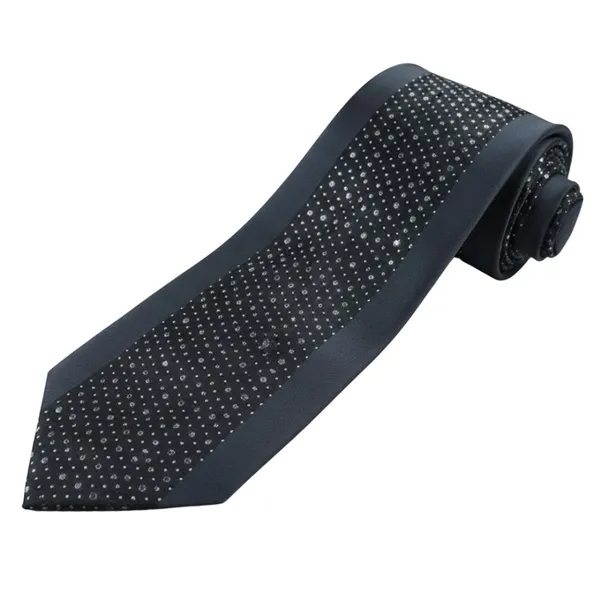 Calixto_Men's_Necktie,_Black_Silver_Polka_Dot_Pattern,_Woven_Jacquard,_Silk_Feel,_Formal_Business_Wedding_Classic_Tie