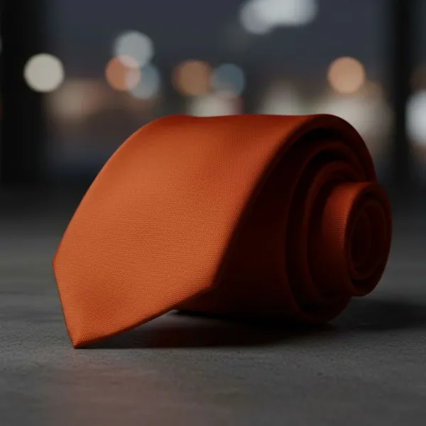 Calixto_Men’s_Orange_Solid_Tie_Classic_Elegant_Woven_Necktie_for_Men_Formal_Business_Wedding_Party_Silk_Like_Luxury_Neck_Tie_Standard_Length_Fashion_Accessories_Gift