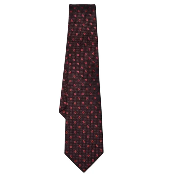 Calixto_Men's_Paisley_Necktie,_Black_and_Red,_Woven_Jacquard_Dot_Pattern,_Silk_Feel,_Formal_Business_Wedding_Classic_Neck_Tie