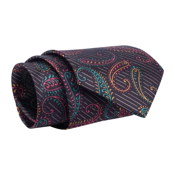 Calixto_Men's_Paisley_Necktie_and_Pocket_Square_Set_–_Classic_Multicolor_Tie_for_Formal,_Business,_or_Wedding_–_Premium_Woven_Microfiber