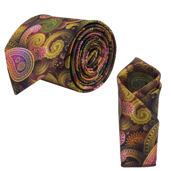 Calixto_Men's_Paisley_Silk_Necktie_and_Pocket_Square_Set_–_Multicolor_Floral_Design_–_Formal_&_Wedding_Accessories