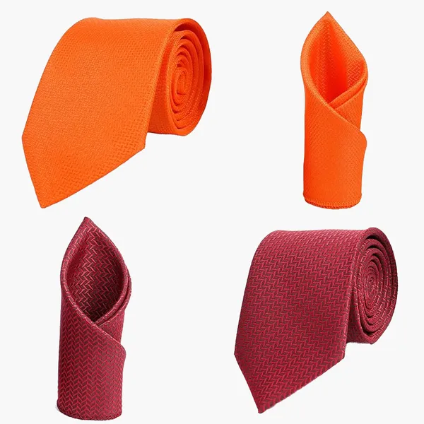 Calixto_Mens_Criss_Cross_Solid_Design_Polycotton_Necktie_For_Men_Formal_With_Free_Matching_Pocket_Square_To_Each_Tie(Pack_Of_2_Tie_Set)