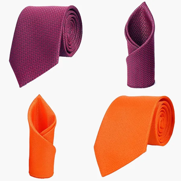 Calixto_Mens_Criss_Cross_Solid_Design_Polycotton_Necktie_For_Men_Formal_With_Free_Matching_Pocket_Square_To_Each_Tie(Pack_Of_2_Tie_Set)