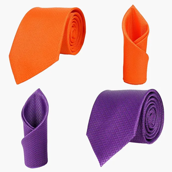 Calixto_Mens_Criss_Cross_Solid_Design_Polycotton_Necktie_For_Men_Formal_With_Free_Matching_Pocket_Square_To_Each_Tie(Pack_Of_2_Tie_Set)