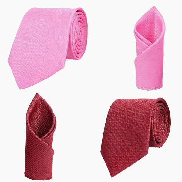 Calixto_Mens_Criss_Cross_Solid_Design_Polycotton_Necktie_For_Men_Formal_With_Free_Matching_Pocket_Square_To_Each_Tie(Pack_Of_2_Tie_Set)